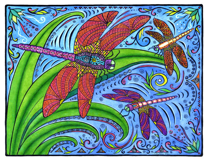 Dancing Dragonflies Print