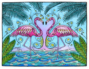 Flamingo Love Print