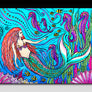 Mermaid and Seahorses Ceramic Tile