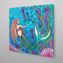 Mermaid and Seahorses Aluminum Wall Art
