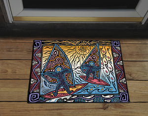 Primitive Windsurfers Door Mat
