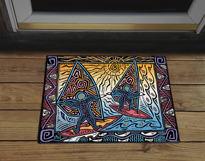 Primitive Windsurfers Door Mat