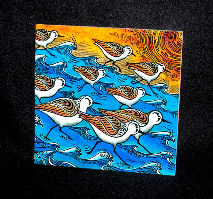 Sanderling Dance Ceramic Tile