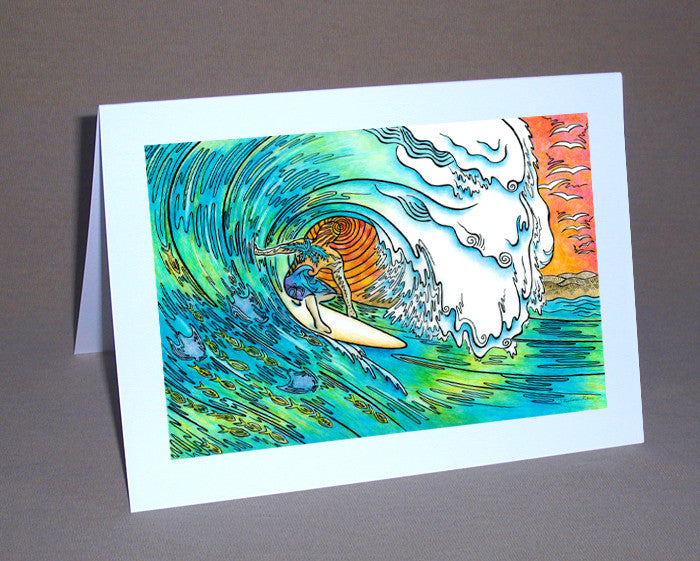 Sunset Surfer Notecard