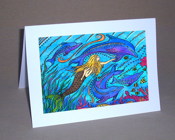 Swimming with Dolphins Notecard